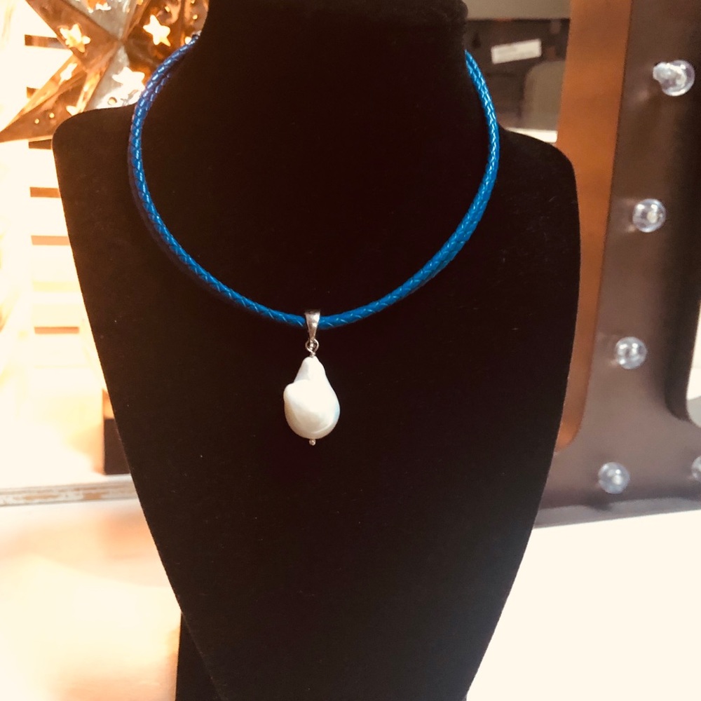 Mermaid Leather and Sterling Authentic Pearl 🧜‍♀️🌞🌊